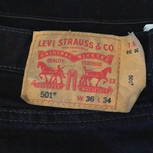 Men's black Levi's jeans.